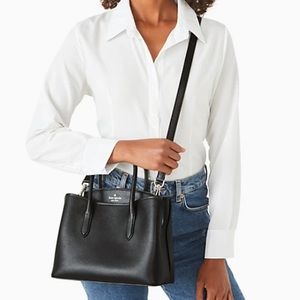 Kate Spade Rory Medium Satchel Purse Black Saffiano Leather NWT